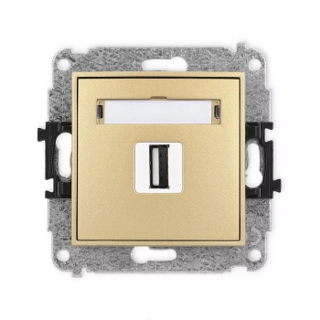 Mechanizm gniazda pojedynczego USB A-A 2.0 Karlik seria ICON 29IGUSB-1 kolor złoty