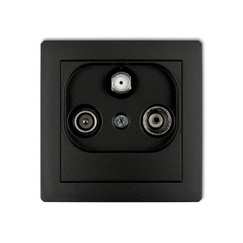 Mechanizm gniazda abonenckiego RTV-SAT końcowego 1,5dB Karlik seria DECO 12DGS kolor czarny mat