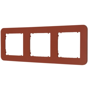 Ramka uniwersalna potrójna zaokrąglona z tworzywa Karlik seria MINI 63MRTZ-3 kolor terakota