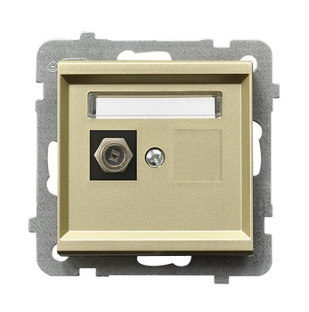 Gniazdo antenowe typu F pojedyncze seria SONATA kolor Szampański złoty symbol GPA-1RF/m/39