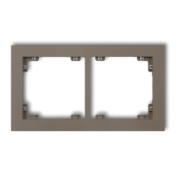 Ramka uniwerstalna podwójna z tworzywa DECO Pastel Matt Karlik seria DECO 49DR-2 kolor czekoladowy