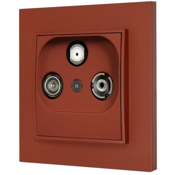 Gniazdo rtv-sat z ramką kwadratową seria MINI kolor terakota