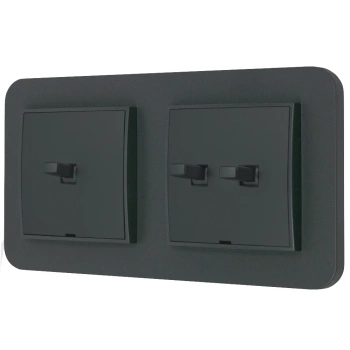 Włącznik pojedynczy i podwójny w stylu USA ramka zaokrąglona seria Mini kolor grafitowy mat