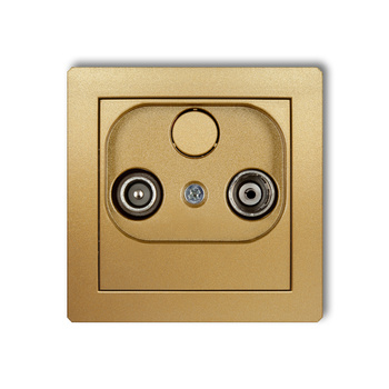 Mechanizm gniazda abonenckiego RTV przelotowego 15dB Karlik seria DECO 29DG15P kolor złoty