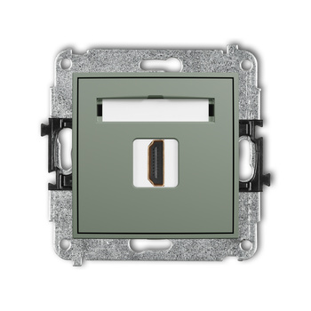 Mechanizm gniazda pojedynczego HDMI 2.0, 4K Karlik seria ICON 61IHDMI-3 kolor szałwiowy