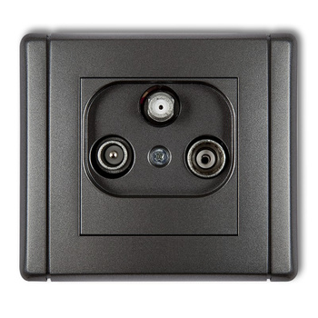 Gniazdo abonenckie RTV-SAT końcowe 2 wejścia antenowe Karlik seria FLEXI 11FGST kolor grafitowy