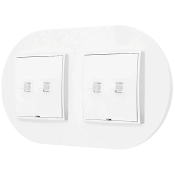 Dwa włączniki podwójne w stylu USA ramka okrągła seria Mini kolor biały mat