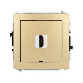 Mechanizm gniazda pojedynczego HDMI 2.0, 4K, bez pola opisowego Karlik seria DECO 29DHDMIBO-3 kolor złoty