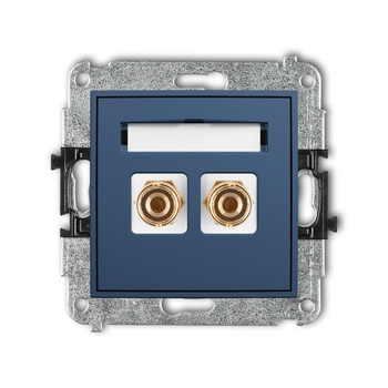 Mechanizm gniazda głośnikowego pojedynczego typu banan - czerwony i czarny, pozłacany, 4 mm2, do lutowania Karlik seria ICON 64IGG-3 kolor navy blue