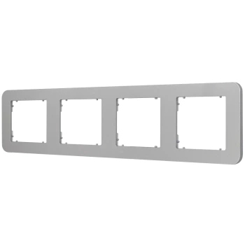 Ramka uniwersalna poczwórna zaokrąglona z tworzywa Karlik seria MINI 7MRTZ-4 kolor srebrny metalik