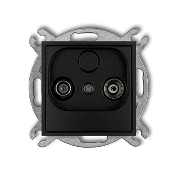 Mechanizm gniazda abonenckiego RTV końcowego w szeregu gniazd przelotowych 6dB Karlik seria ICON 12IG6K kolor czarny mat