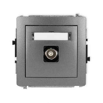 Mechanizm gniazda pojedynczego BNC Karlik seria DECO 11DGBNC-1 kolor grafitowy