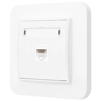 Gniazdo internetowe rj45 1x z ramką zaokrągloną seria MINI kolor biały mat