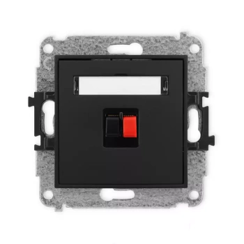 Mechanizm gniazda głośnikowego pojedynczego Karlik seria MINI 12MGG-1 kolor czarny mat