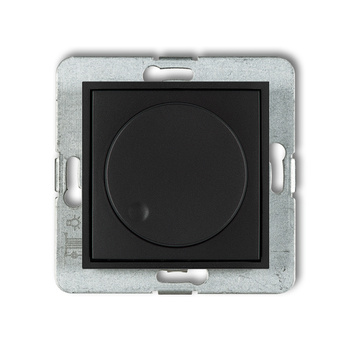 Mechanizm elektronicznego regulatora oświetlenia przyciskowo-obrotowego do lamp LED Karlik seria ICON 12IRO-2 kolor czarny mat