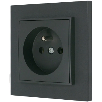 Gniazdo pojedyncze z ramką prostą seria MINI kolor grafitowy mat