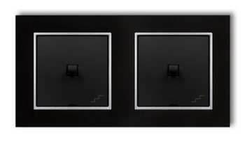 Włącznik światła Dwa schodowe usa kolor czarny mat/srebrny