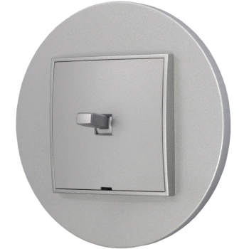 Włącznik pojedynczy w stylu USA ramka okrągła seria Mini kolor srebrny