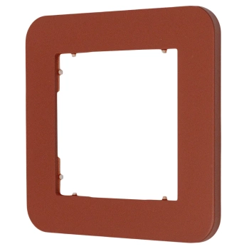Ramka uniwersalna pojedyncza zaokrąglona z tworzywa Karlik seria MINI 63MRTZ-1 kolor terakota