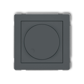 Mechanizm elektronicznego regulatora oświetlenia przyciskowo-obrotowego do współpracy z zasilaczami sterowanymi napięciem 1-10 V Karlik seria DECO 28DRO-3 kolor grafitowy mat