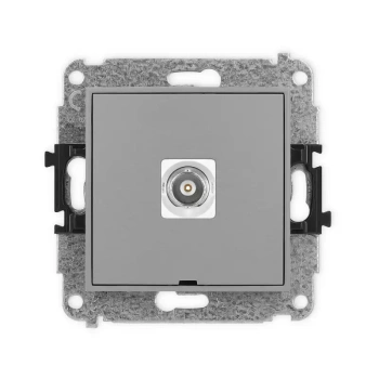 Mechanizm gniazda pojedynczego BNC, bez pola opisowego Karlik seria MINI 27MGBNCBO-1 kolor szary mat