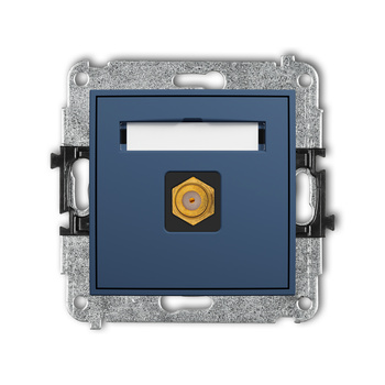 Mechanizm gniazda antenowego pojedynczego typu F SAT pozłacany Karlik seria ICON 64IGF-1.1 kolor navy blue