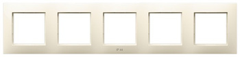 Ramka pięciokrotna do łączników IP-44 seria ARIA kolor Ecru symbol RH-5U/27