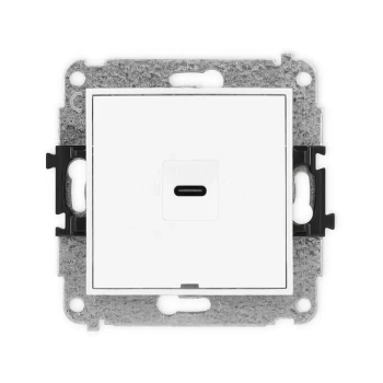 Mechanizm gniazda pojedynczego 1xUSB C-C, bez pola opisowego Karlik seria MINI MGUSBBO-7 kolor biały