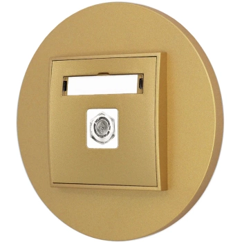 Gniazdo antenowe 1x z ramką okrągłą seria MINI kolor złoty