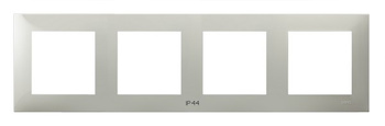 Ramka poczwórna do łączników IP-44 seria SZAFIR kolor Kaszmirowy beż symbol RH-4Z/83