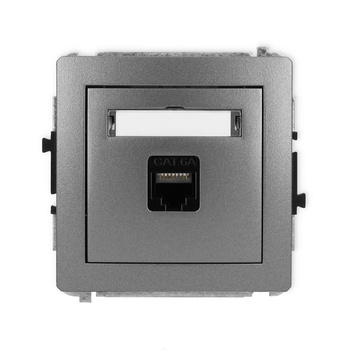 Mechanizm gniazda komputerowego pojedynczego 1xRJ45, kat. 6A, 8-stykowy Karlik seria DECO 11DGK-7 kolor grafitowy