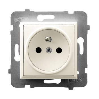 Gniazdo pojedyncze z uziemieniem seria ARIA kolor Ecru symbol GP-1UZ/m/27