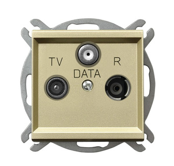 Gniazdo RTV-DATA seria SONATA kolor Szampański złoty symbol GPA-RD/m/39