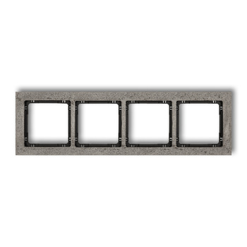 Ramka uniwersalna poczwórna - beton ramka: ciemnoszary; spód: czarny Karlik seria DECO 28-12-DRB-4 kolor ciemnoszary