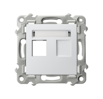 Obudowa gniazda pojedynczego typu Keystone prosta seria SZAFIR kolor Biały symbol GPK-1Z/p/00