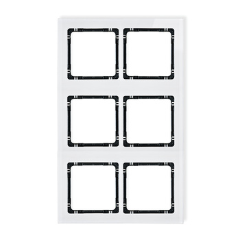 Ramka modułowa 6 krotna 2 poziom, 3 pion - efekt szkła ramka biała; spód czarny Karlik seria DECO 0-12-DRSM-2x3 kolor biały