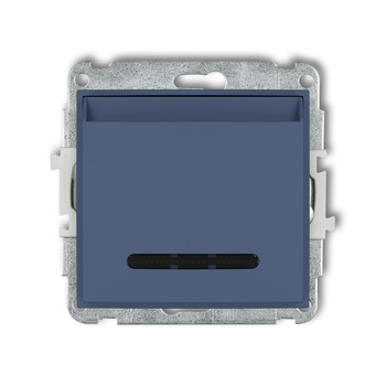 Mechanizm łącznika hotelowego pojedynczego podświetlenie białe Karlik seria ICON 64ISH-1.1 kolor navy blue