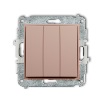 Mechanizm łącznika potrójnego Karlik seria MINI 62MWP-7 kolor łososiowy