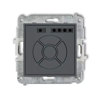 Mechanizm elektronicznego sterownika roletowego sterowanie lokalne i pilotem, sterowanie strefą Karlik seria MINI 28MSR-3 kolor grafitowy mat