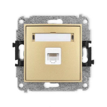 Mechanizm gniazda komputerowego pojedynczego 1xRJ45, kat. 5e, 8-stykowy Karlik seria MINI 29MGK-1 kolor złoty