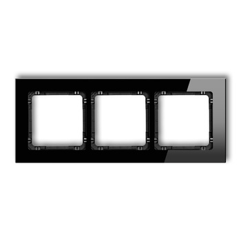 Ramka uniwersalna potrójna - szkło ramka: czarna; spód: czarny Karlik seria DECO 12-12-DRG-3 kolor czarny