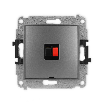 Mechanizm gniazda głośnikowego pojedynczego, bez pola opisowego Karlik seria ICON 11IGGBO-1 kolor grafitowy