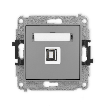 Mechanizm gniazda pojedynczego USB A-B 2.0 Karlik seria ICON 27IGUSB-3 kolor szary mat