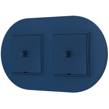 Dwa włączniki pojedyncze w stylu USA ramka okrągła seria Mini kolor navy blue