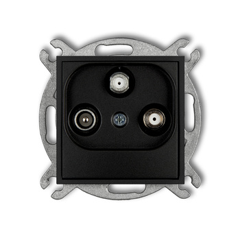 Mechanizm gniazda abonenckiego 2 wyjścia SAT + TV Karlik seria ICON 12IGSN kolor czarny mat