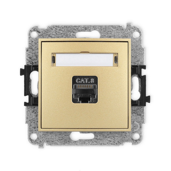 Mechanizm gniazda komputerowego pojedynczego 1xRJ45, kat. 8, ekranowany, 8-stykowy Karlik seria ICON 29IGK-11 kolor złoty