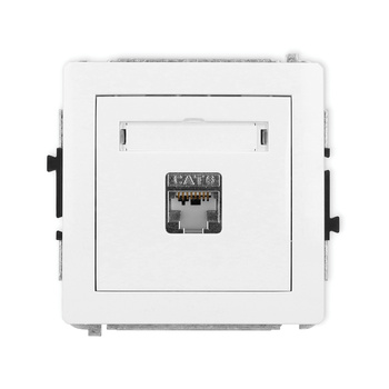 Mechanizm gniazda komputerowego pojedynczego 1xRJ45, kat. 6, ekranowany, 8-stykowy Karlik seria DECO DGK-5 kolor biały