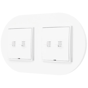 Dwa włączniki podwójne w stylu USA ramka okrągła seria Mini kolor biały