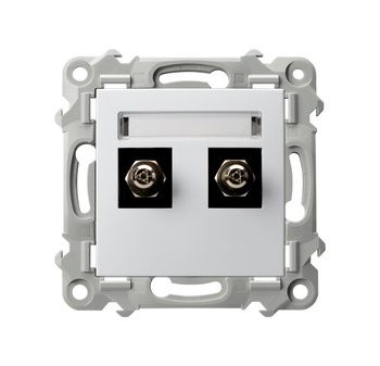 Gniazdo ekwipotencjalne podwójne seria SZAFIR kolor Biały symbol GPE-2Z/m/00