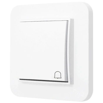 Włącznik dzwonkowy z ramką zaokrągloną seria MINI kolor biały mat